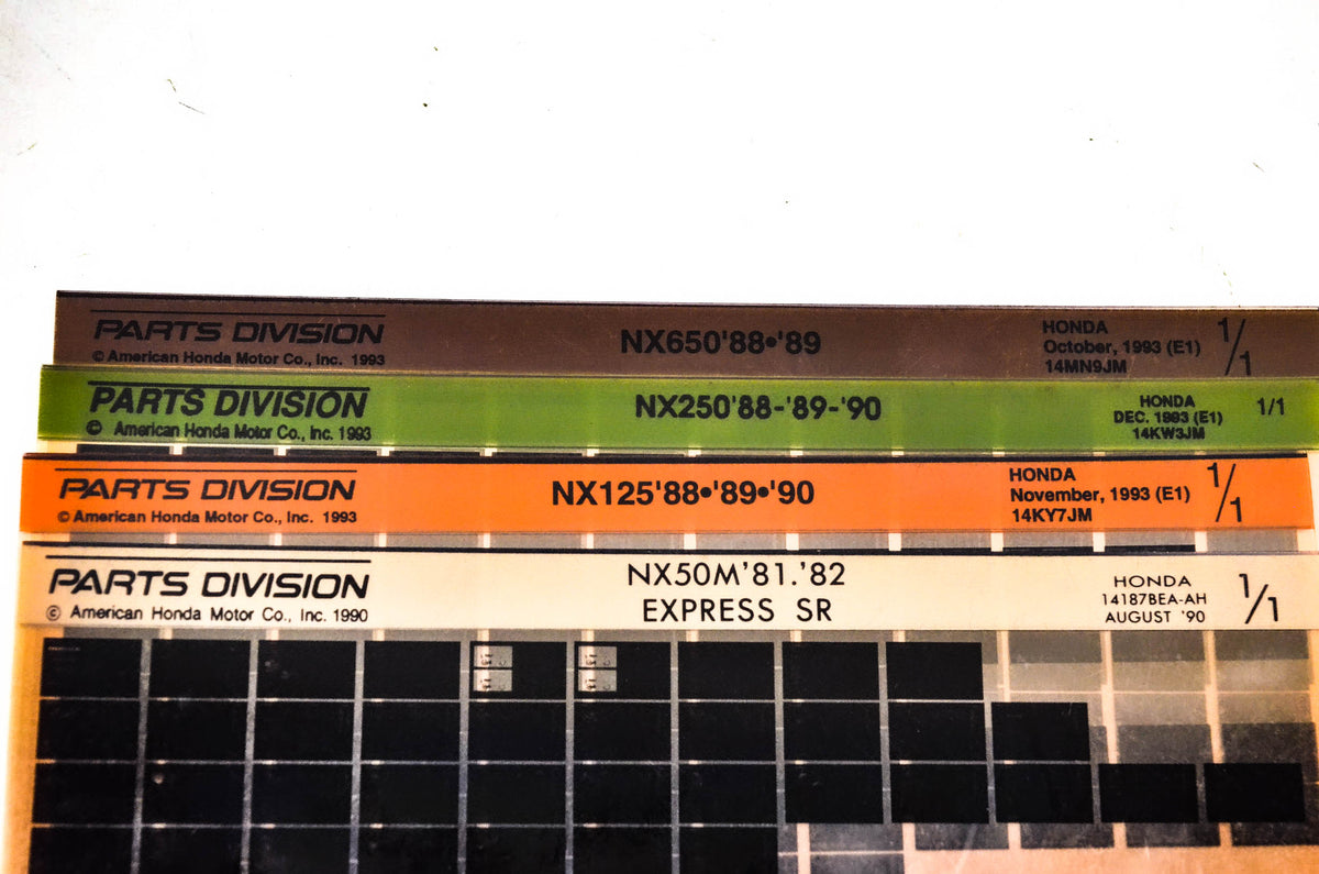 OEM Honda NX50M NX125 NX250 NX650 Microfiche Lot Of 4