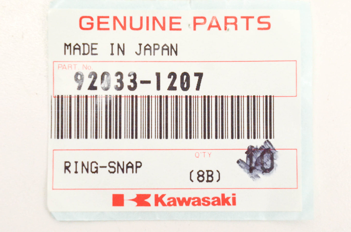 New OEM Kawasaki 92033-1207 Snap Ring Qty 2 NOS