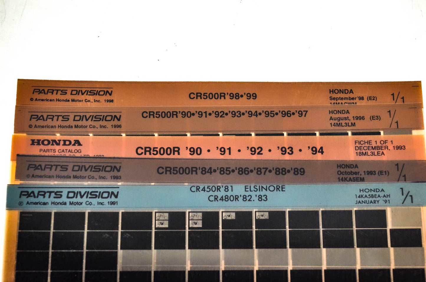OEM Honda 14KA5BEA-AH CR450R CR480R CR500R Microfiche Lot Of 5
