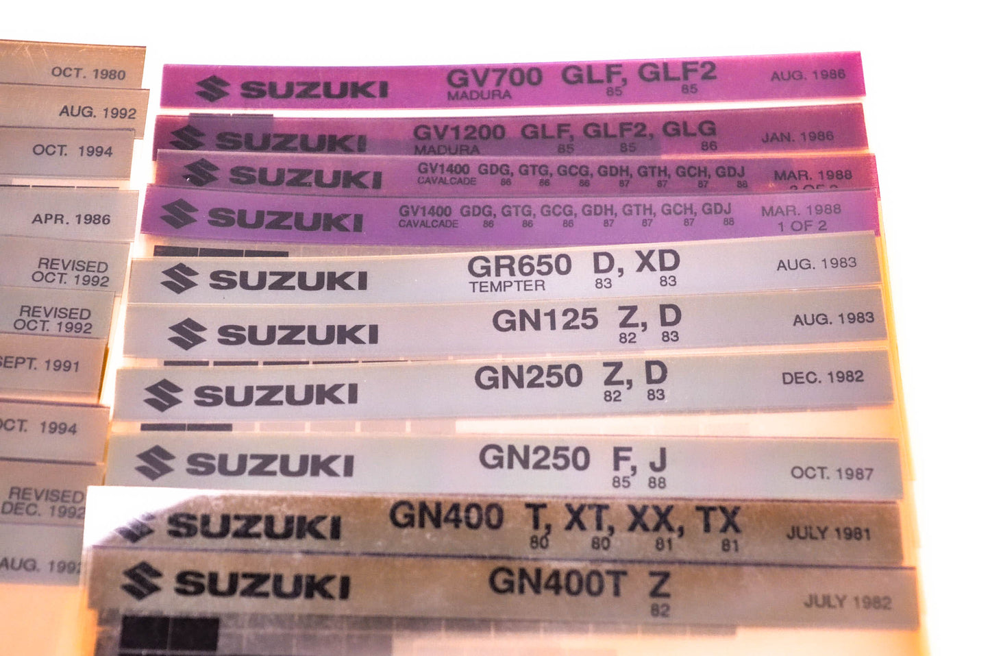 OEM Suzuki Microfiche Lot Of 40