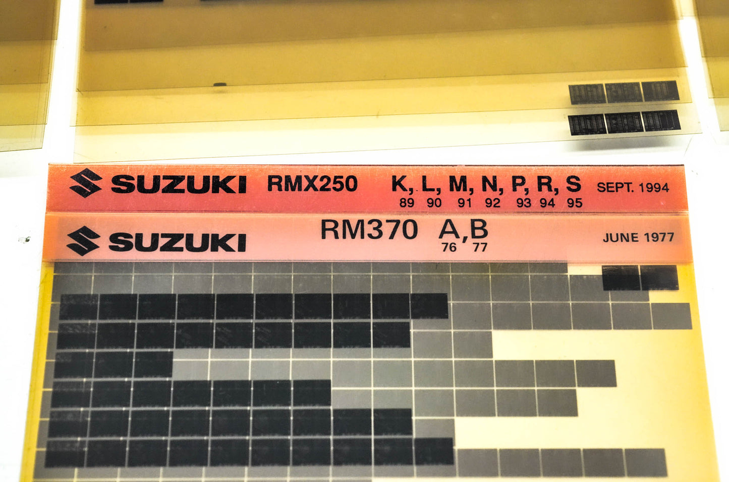 OEM Suzuki Microfiche Lot Of 42