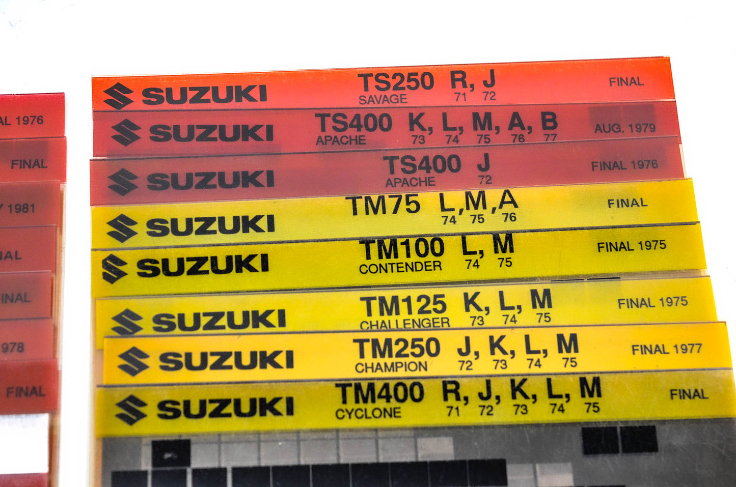 OEM Suzuki Microfiche Lot Of 38