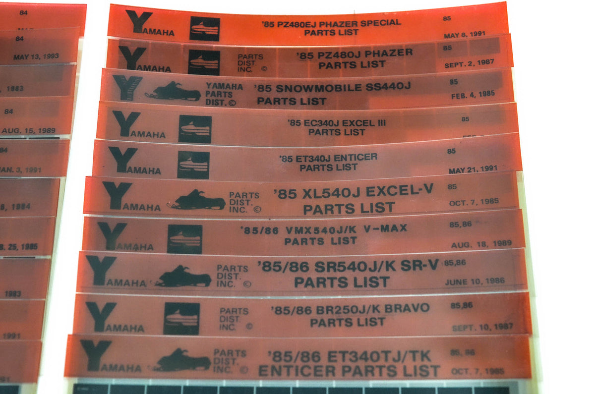 OEM Yamaha Snowmobile 1980-1985 Microfiche Lot Of 40