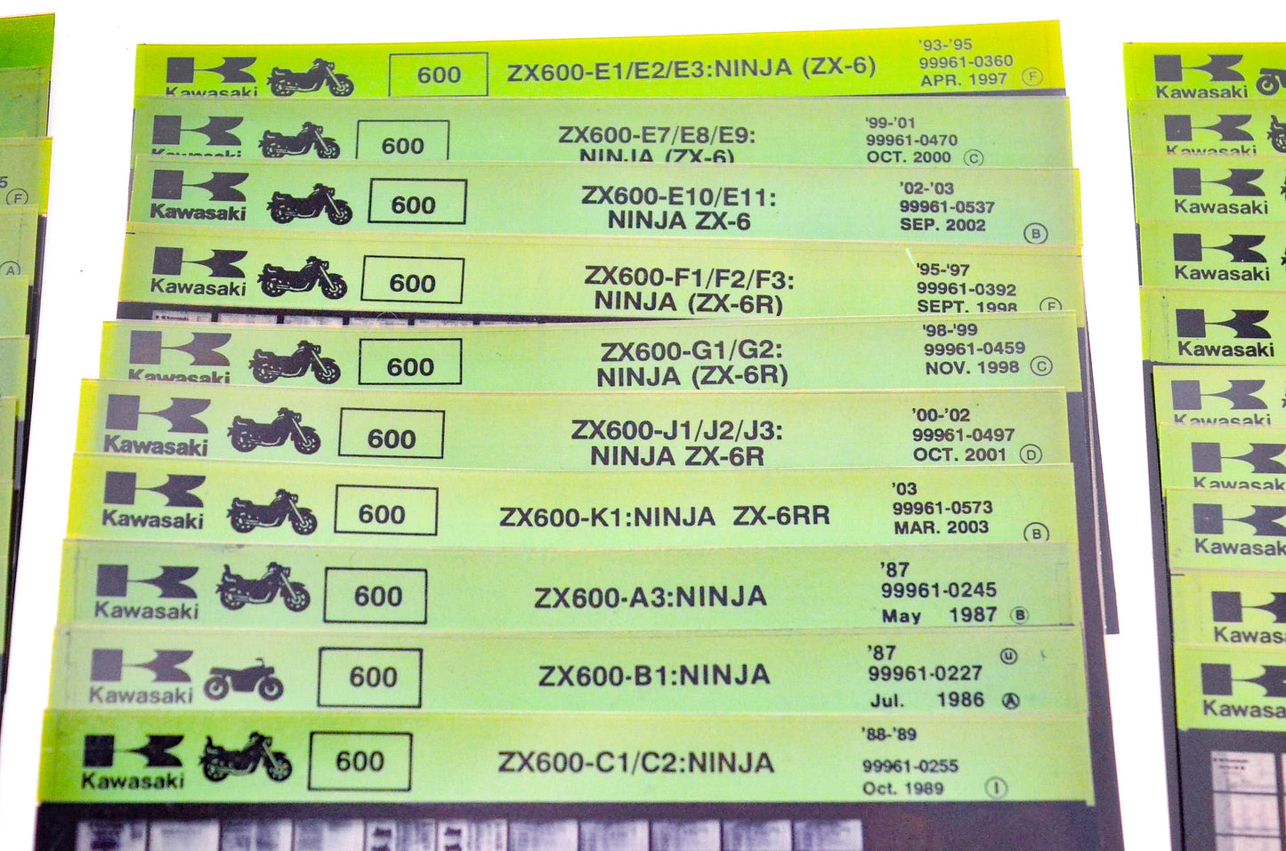 OEM Kawasaki Z1 ZG ZL ZN & ZR Models Microfiche Lot Of 46