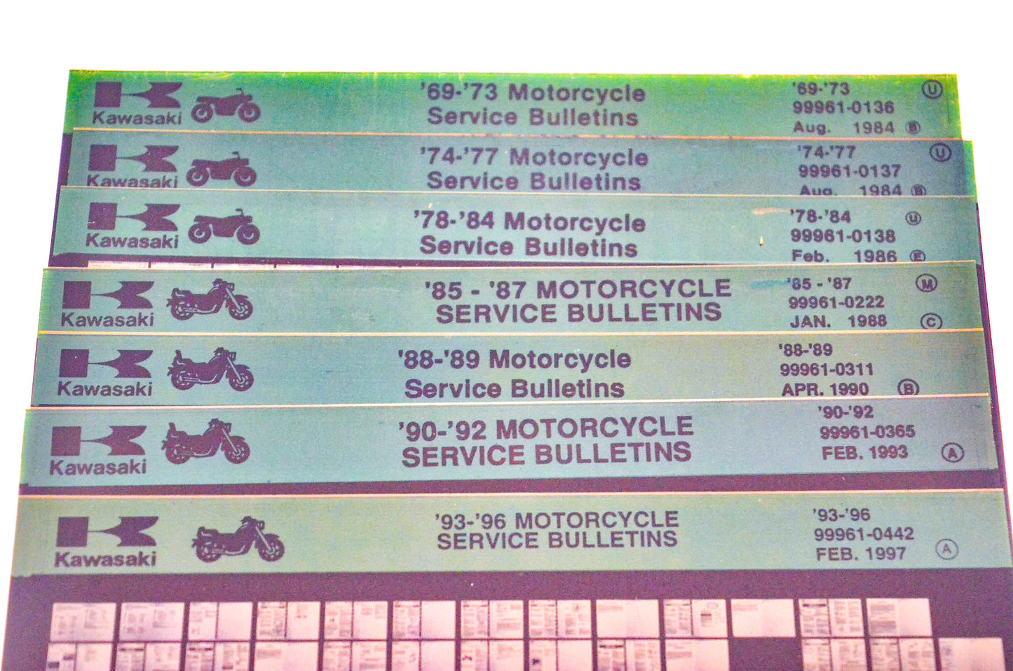 OEM Kawasaki Motorcycle Service Bulletins 1969-1996