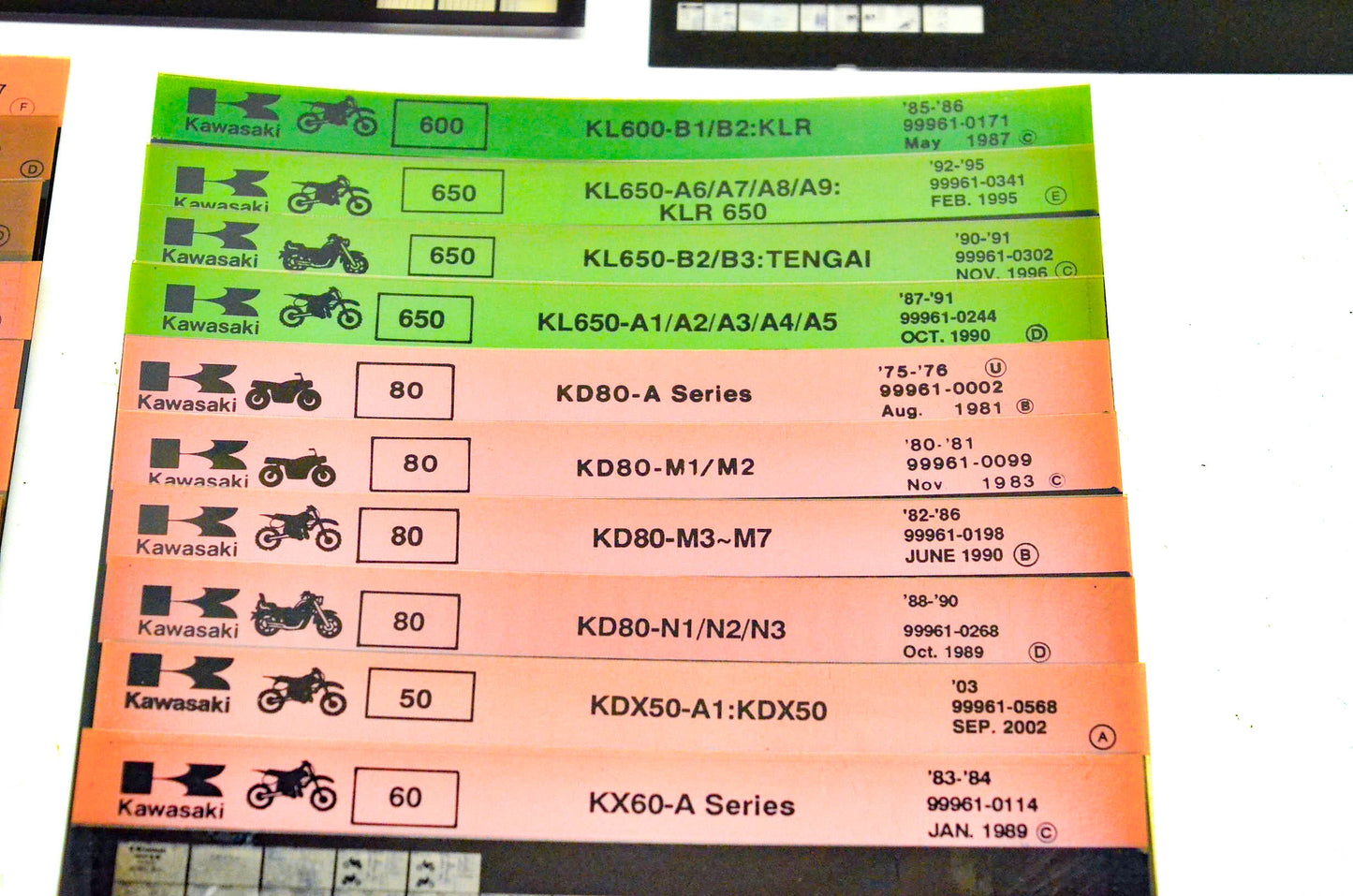 OEM Kawasaki Microfiche Lot Of 50