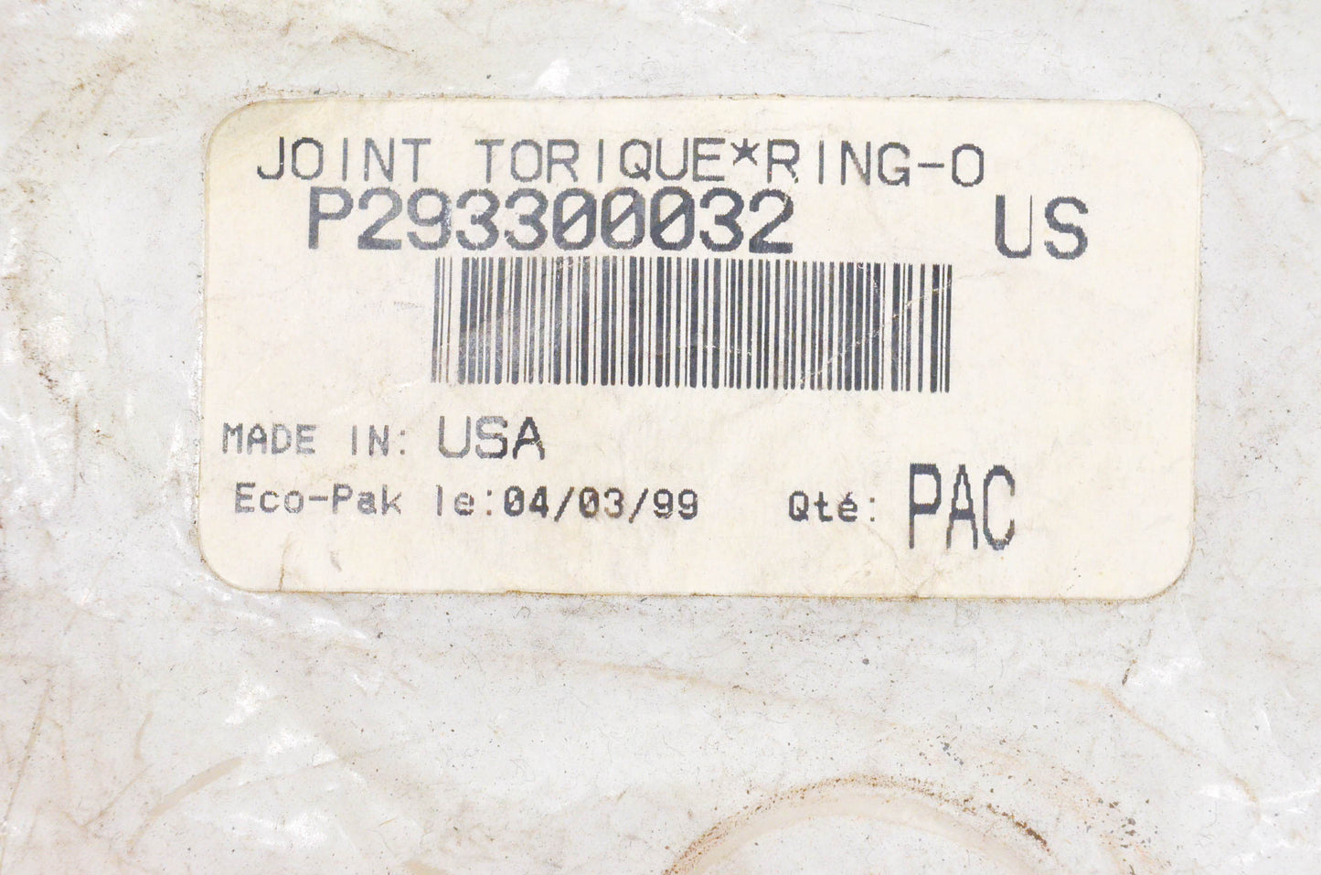 Aftermarket P293300032, 293300032 O Ring NOS