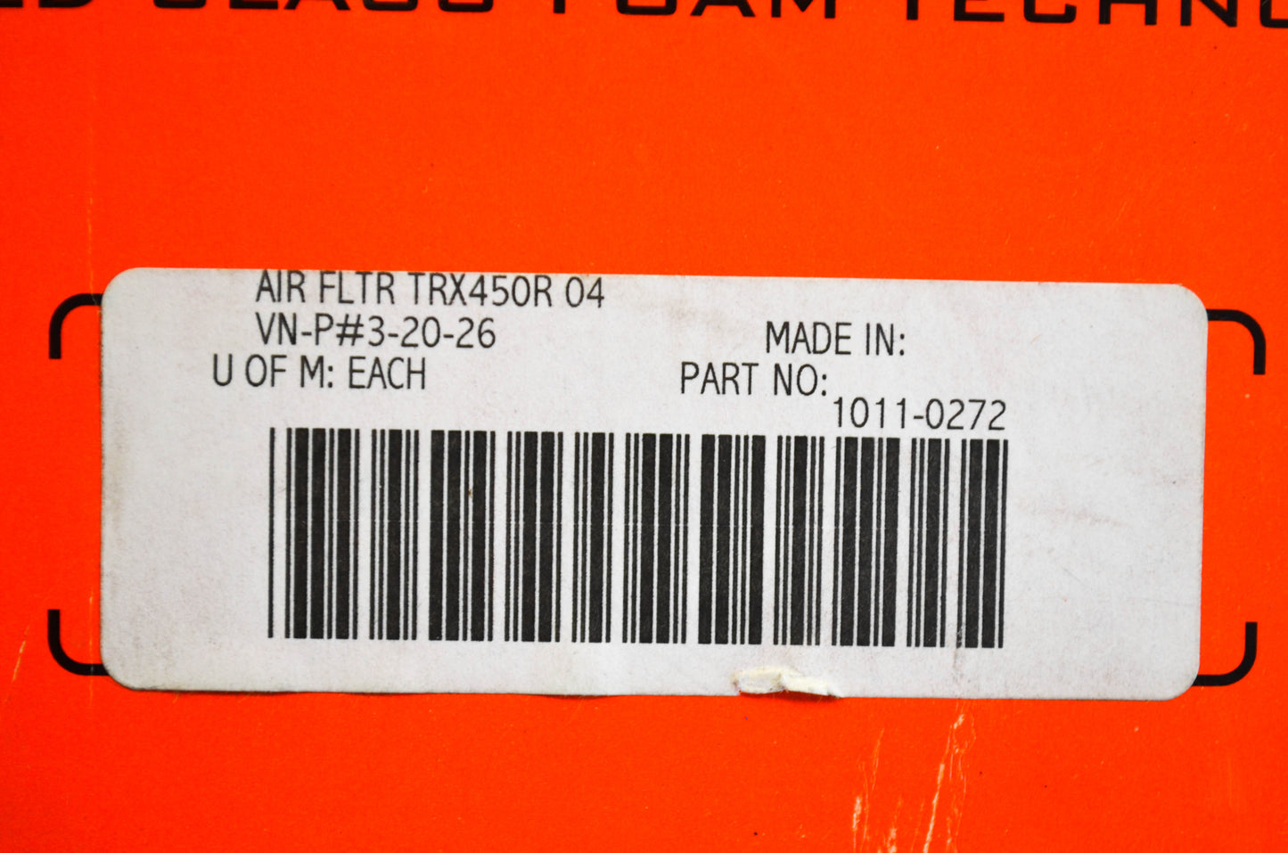 Moose Racing 1011-0272 Air Filter NOS