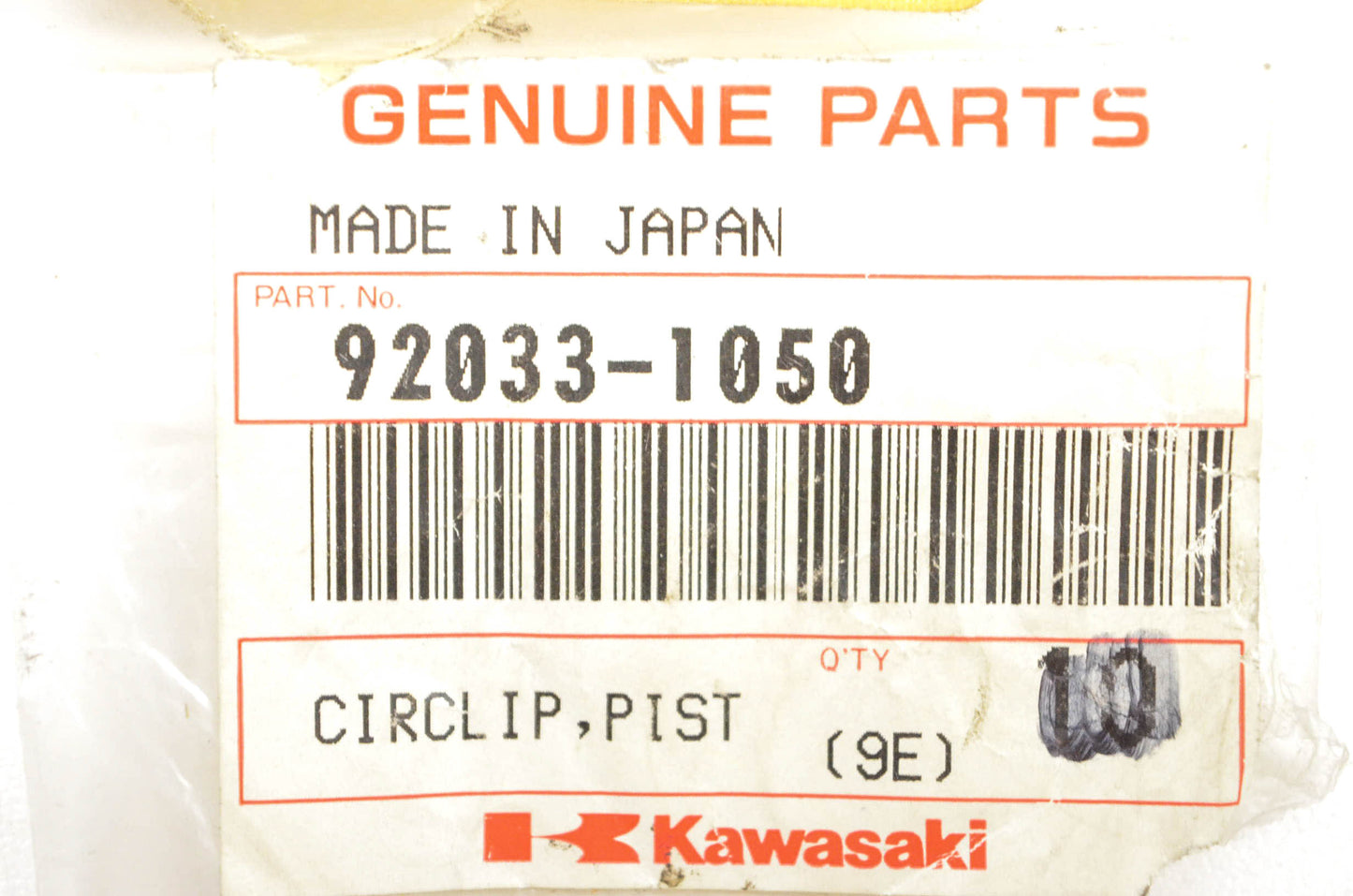 New OEM Kawasaki 92033-1050 Piston Circlip Qty 2 NOS