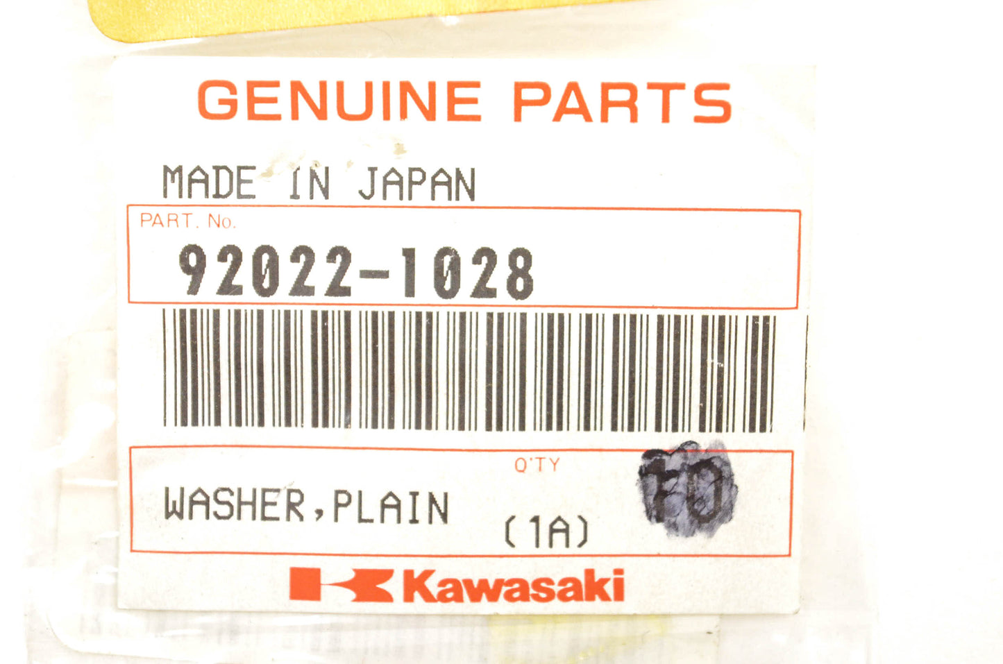 New OEM Kawasaki 92022-1028 Plain Washer NOS