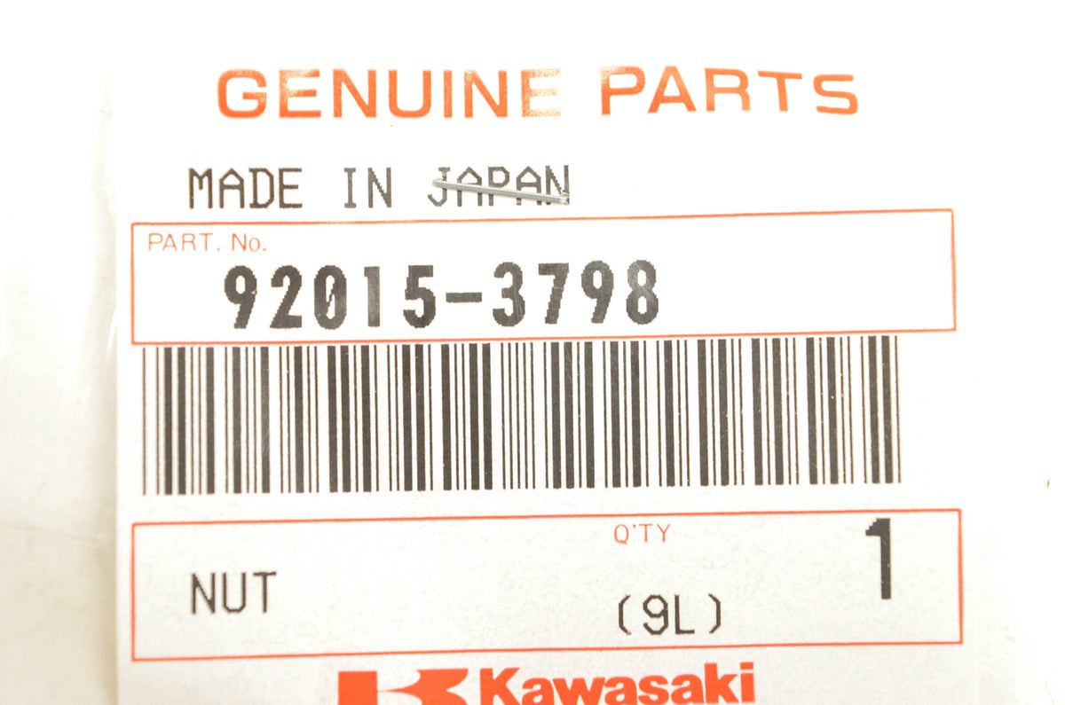 New OEM Kawasaki 92015-3798 Nut NOS