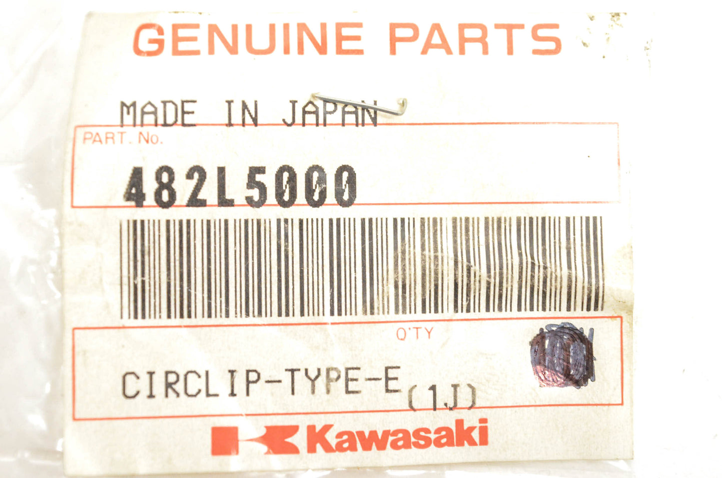 New OEM Kawasaki 482L5000 E Type Circlip NOS
