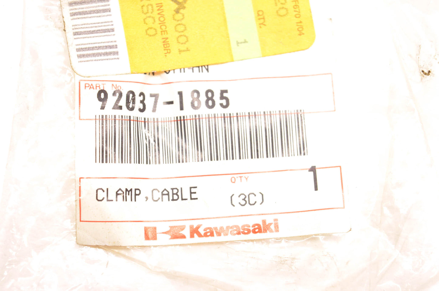 New OEM Kawasaki 92037-1885 Cable Clamp NOS
