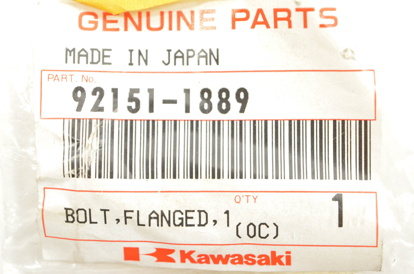 New OEM Kawasaki 92151-1889 Flanged Bolt NOS