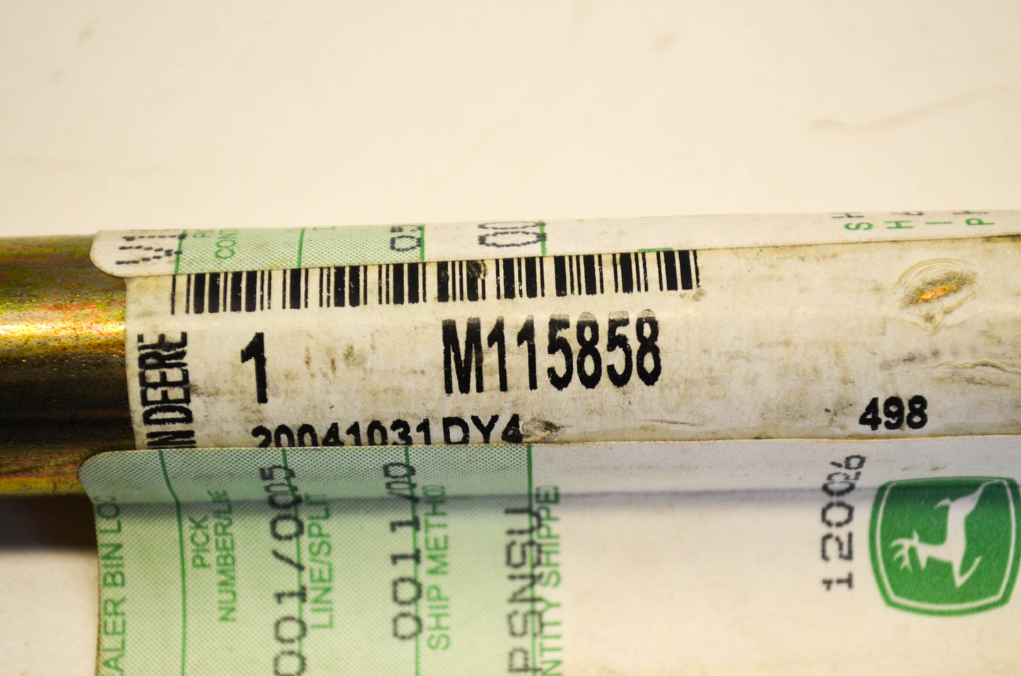 New OEM John Deere V100B09C, M115858 Pin Fastener NOS