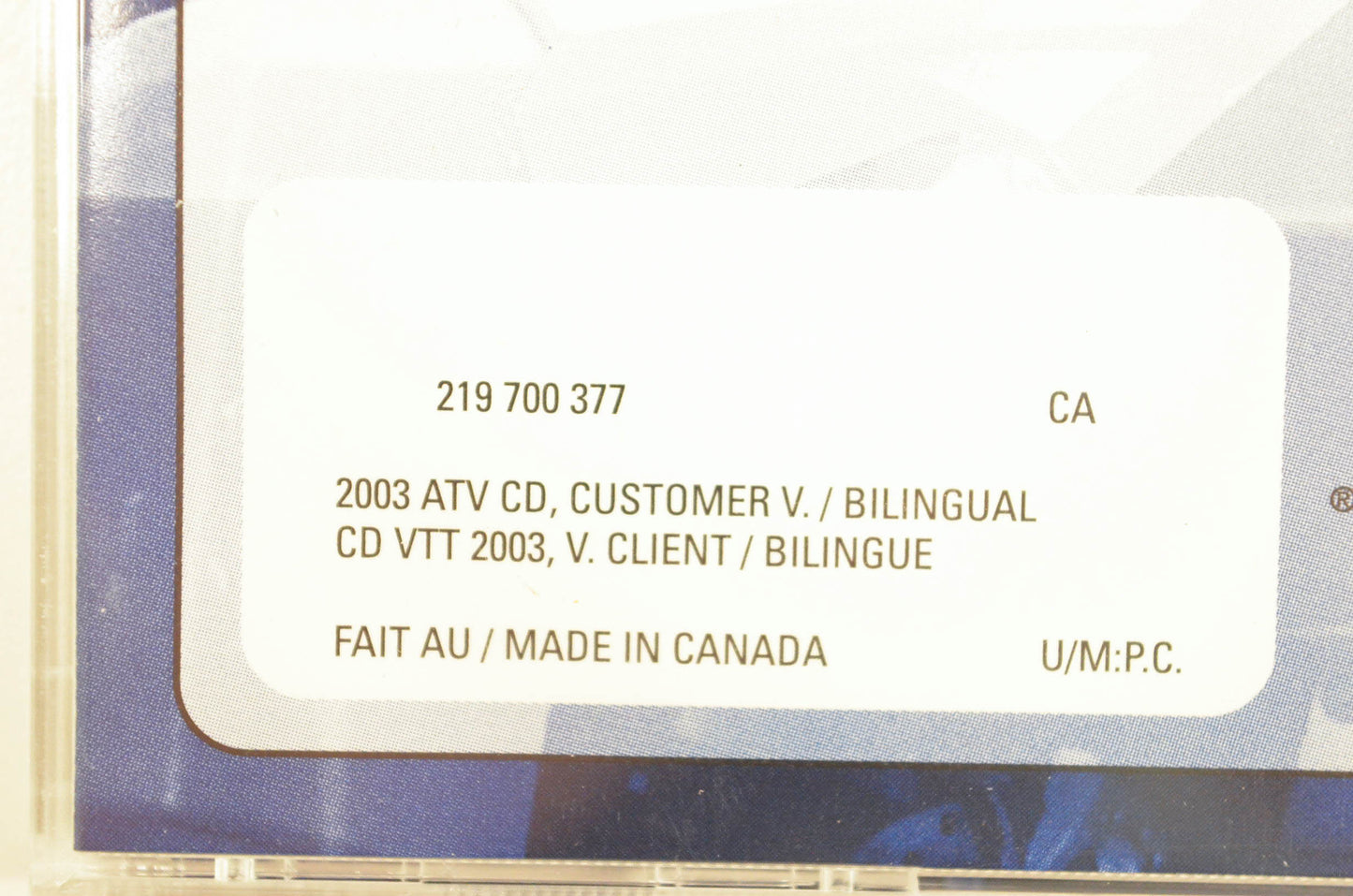 Bombardier 219700377 2004 VTT ATV Technical Publications Customer Version CD-ROM