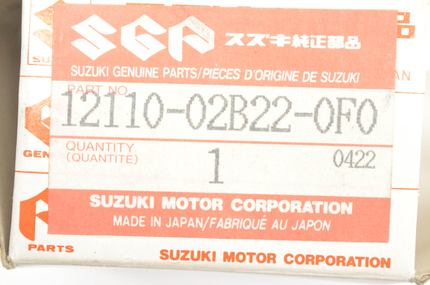 New OEM Suzuki 12110-02B22-0F0 Piston NOS