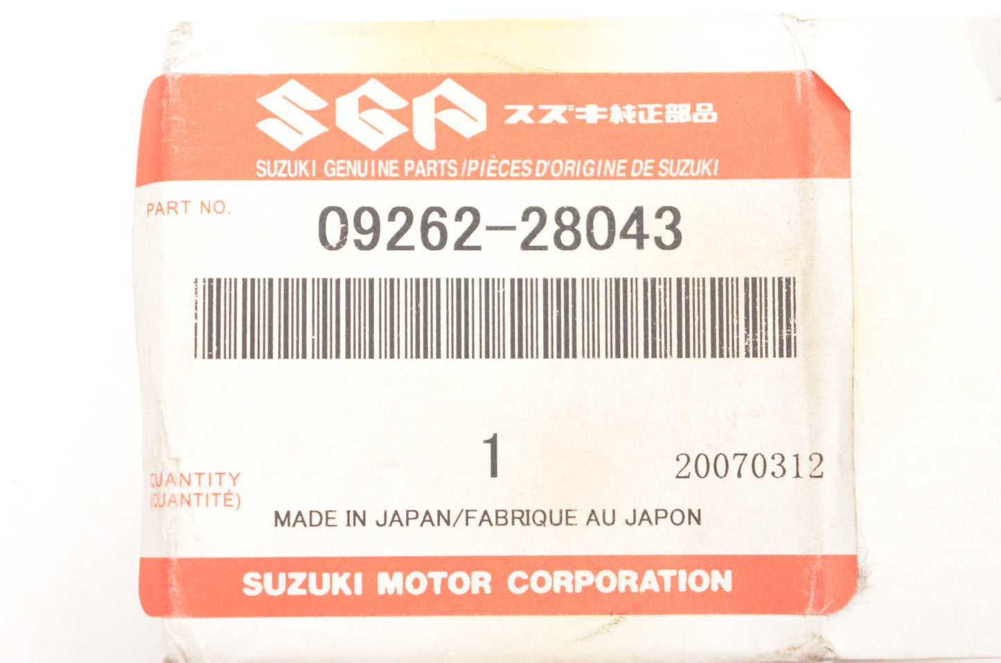 New OEM Suzuki 09262-28043 Bearing NOS
