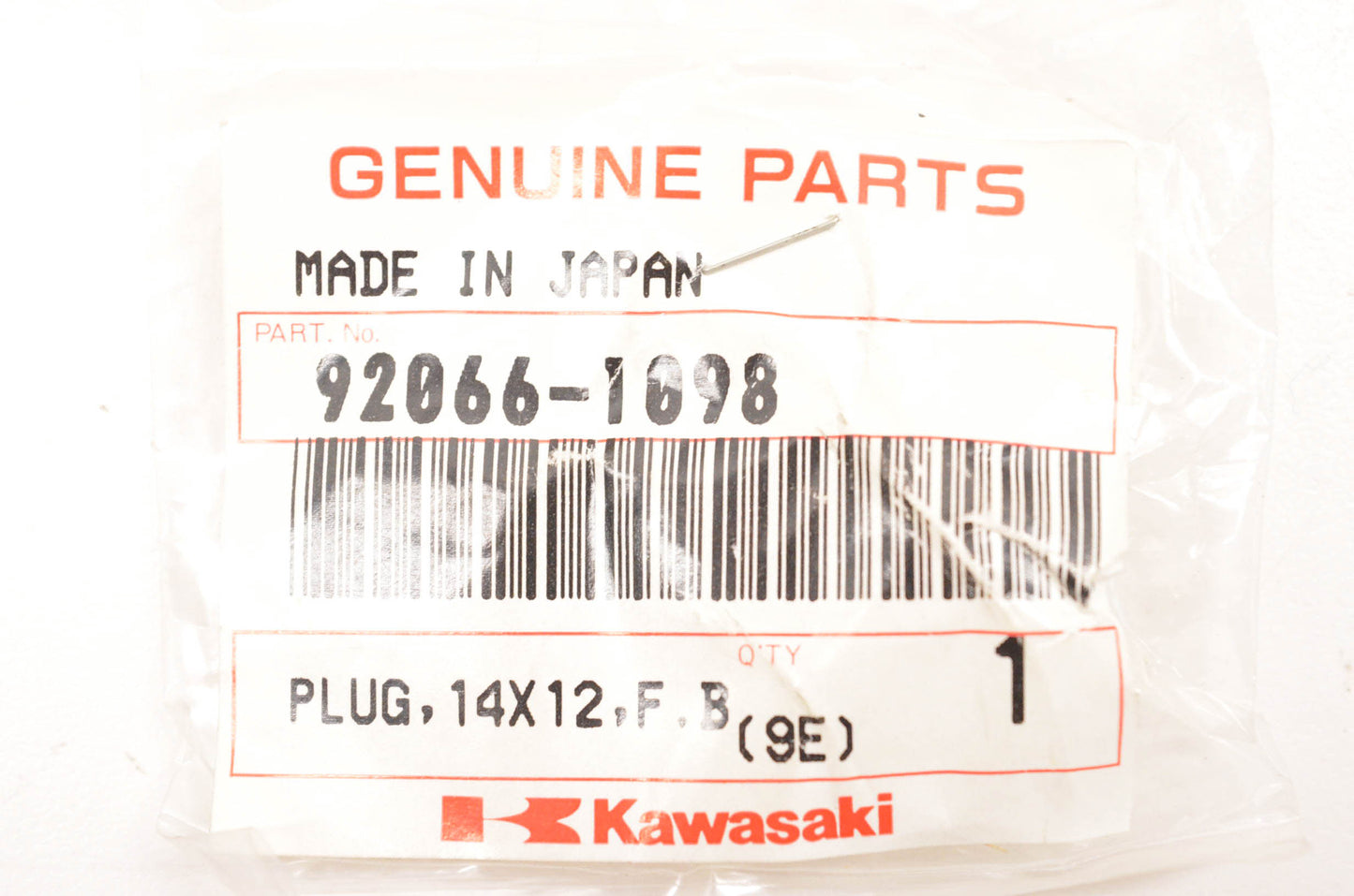 New OEM Kawasaki 92066-1098 Plug 14x12 NOS
