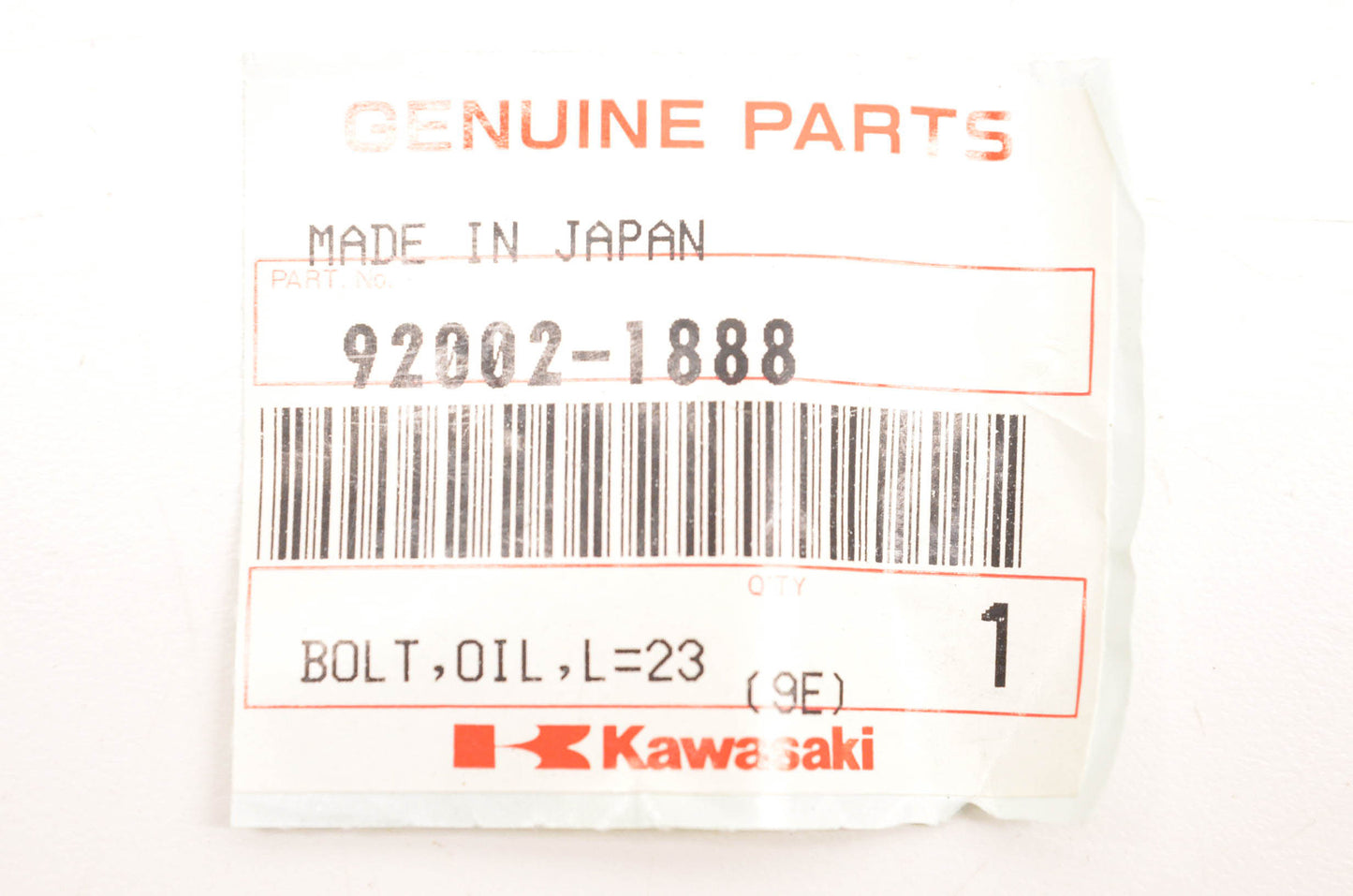 New OEM Kawasaki 92002-1888 Oil Bolt NOS