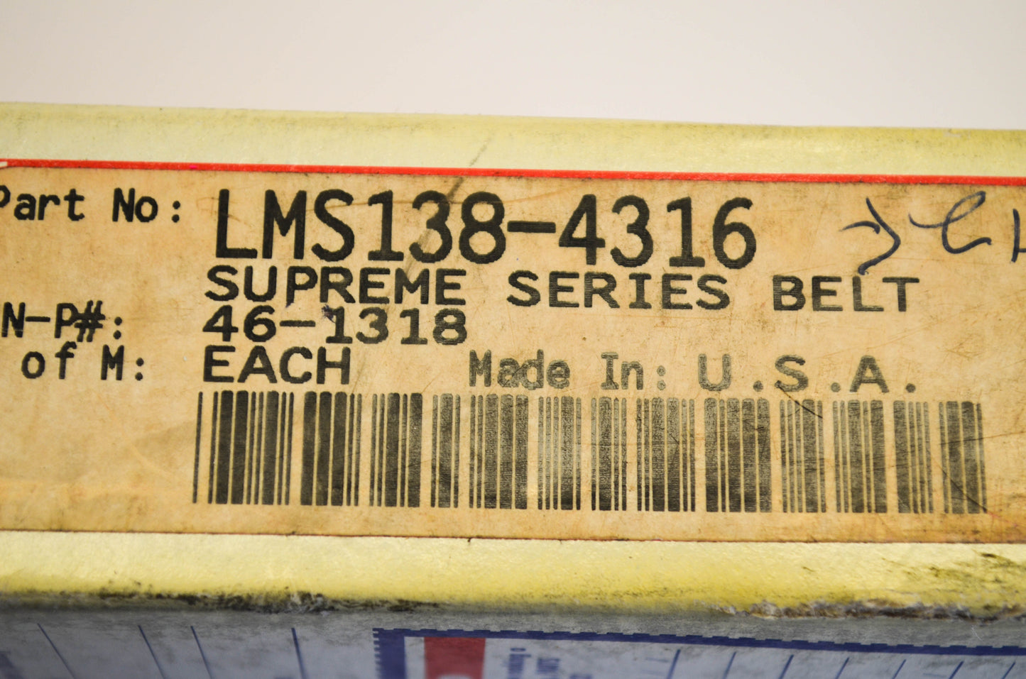 Parts Unlimited LMS138-4316, 46-1318 Drive Belt NOS