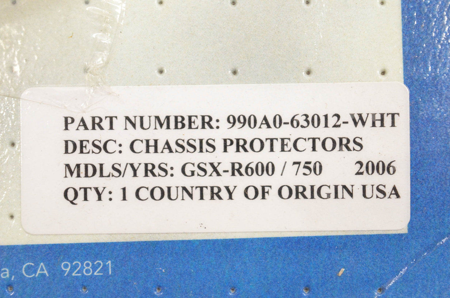 New OEM Suzuki 990A0-63012-WHT Chassis Protector Kit NOS