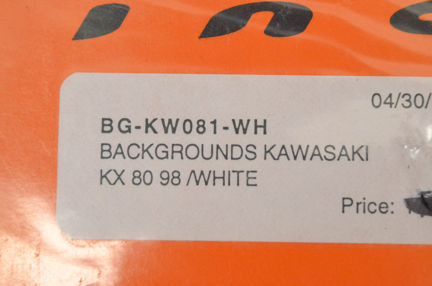 One Industries BG-KW081-WH Pre Cut Number Plate Backgrounds White NOS