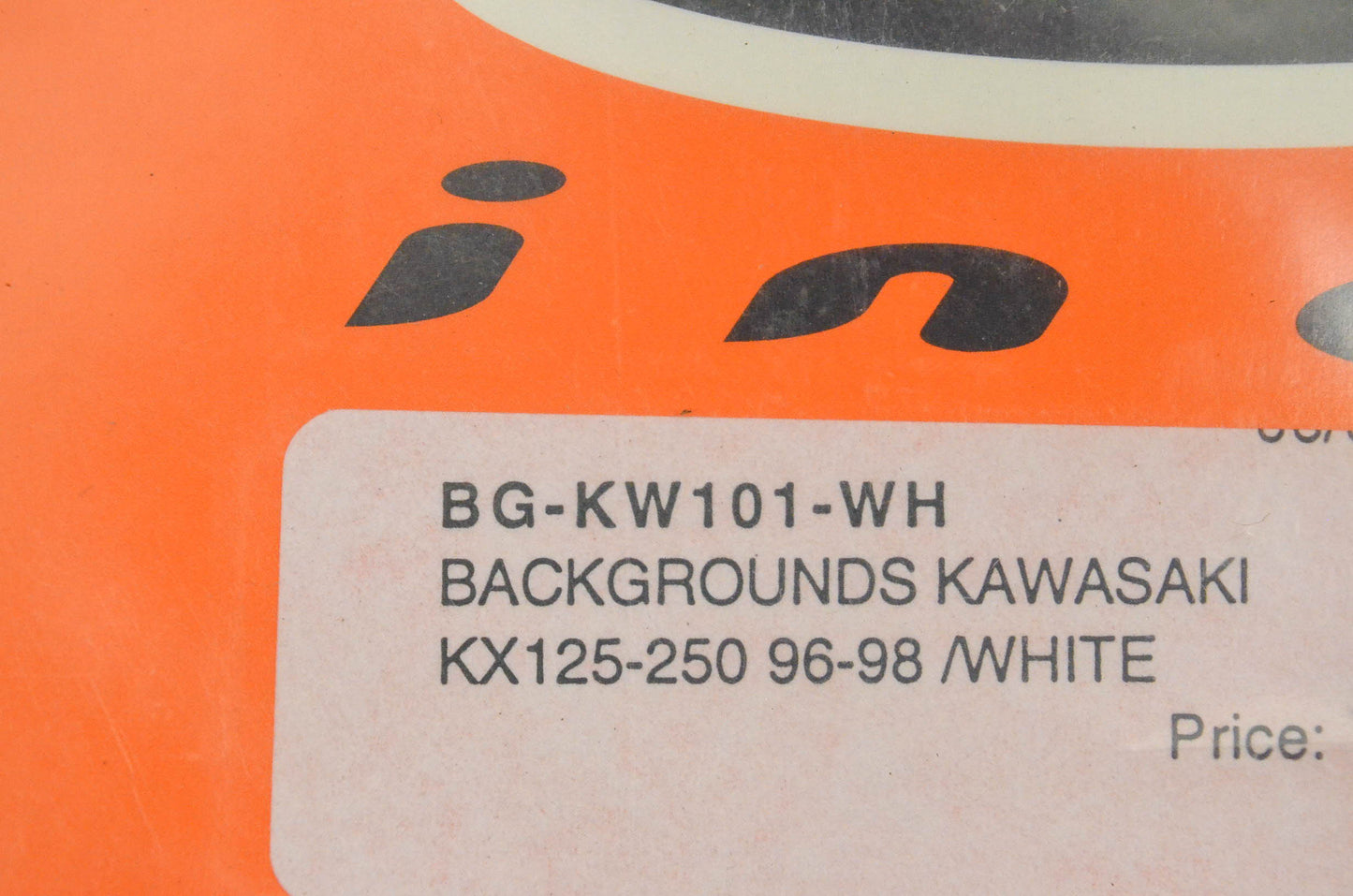 One Industries BG-KW101-WH Pre Cut Number Plate Backgrounds White NOS