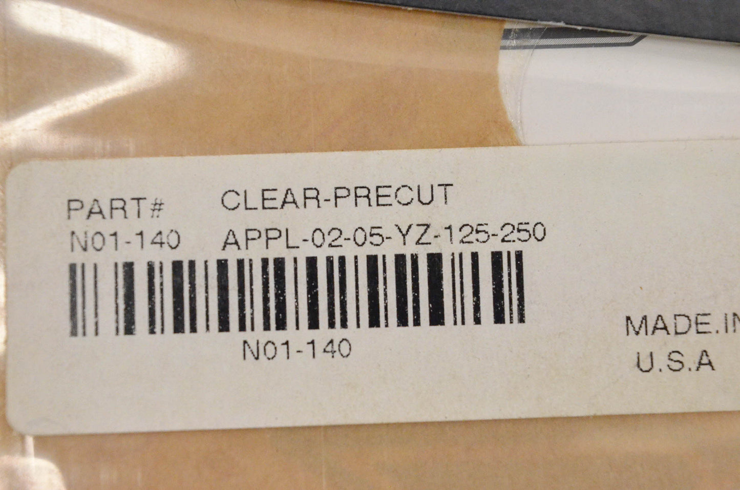 N-Style N01-140 Pre Cut Number Plate Background Clear NOS