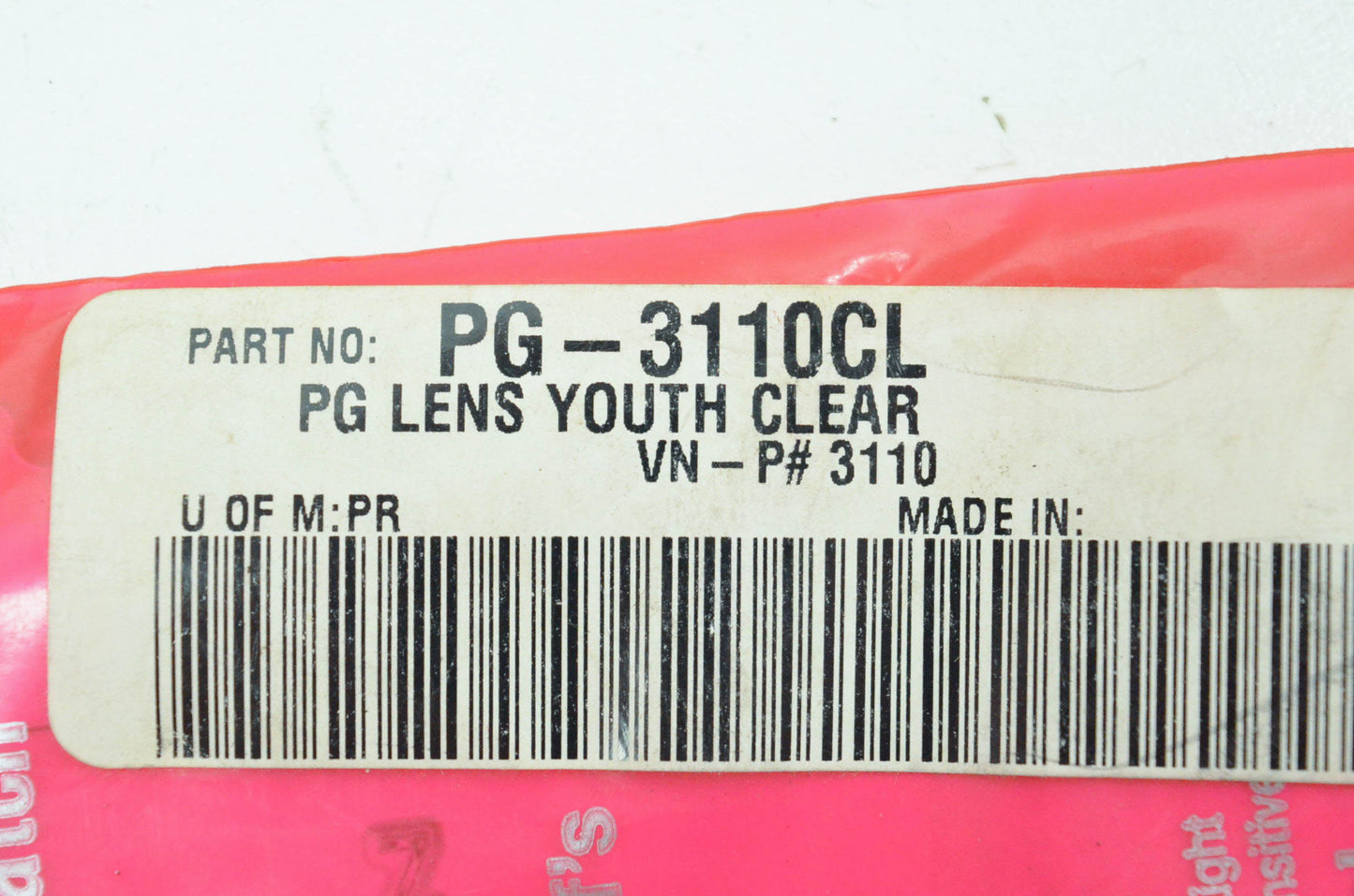 Pro Grip PG-3110CL, 3110 Youth Clear Replacement Lens NOS