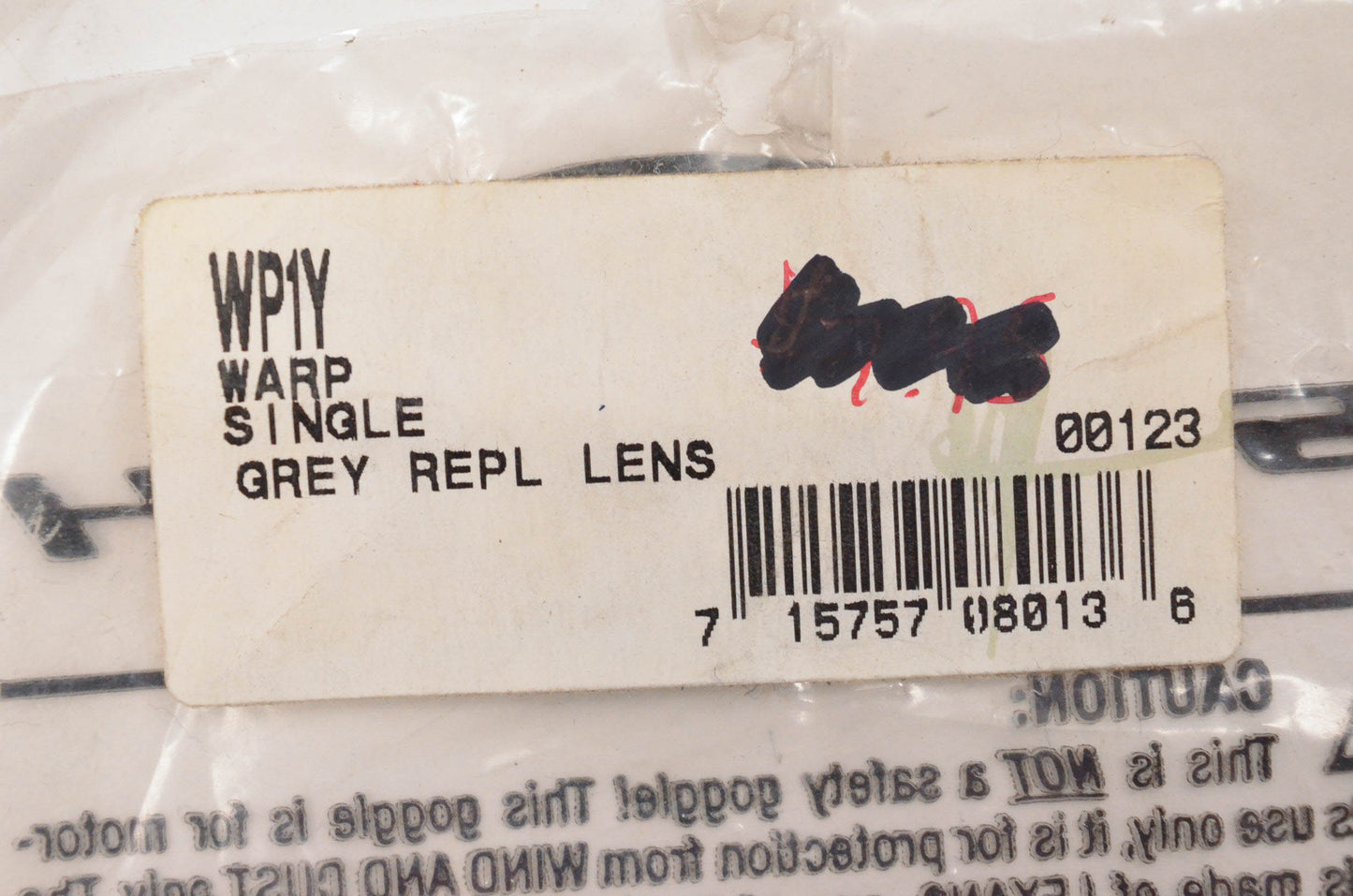 Smith WP1Y, 550717 Single Grey Replacement Lens NOS