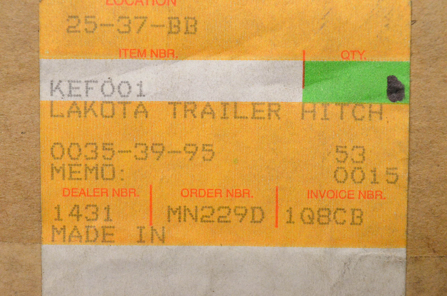 New OEM Kawasaki KEF001 Lakota Trailer Hitch NOS
