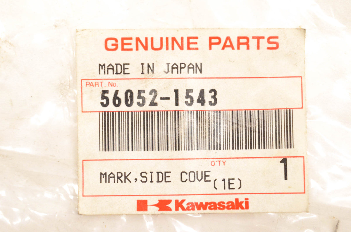 New OEM Kawasaki 56052-1543 Side Cover 650 Mark Decal NOS