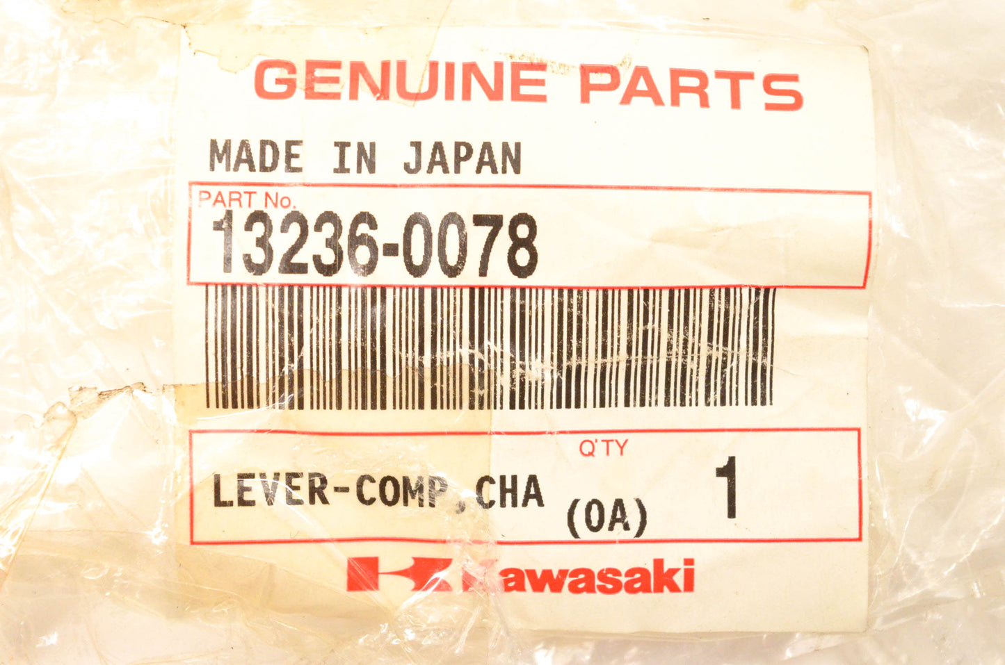 New OEM Kawasaki 13236-0078 Change Lever NOS