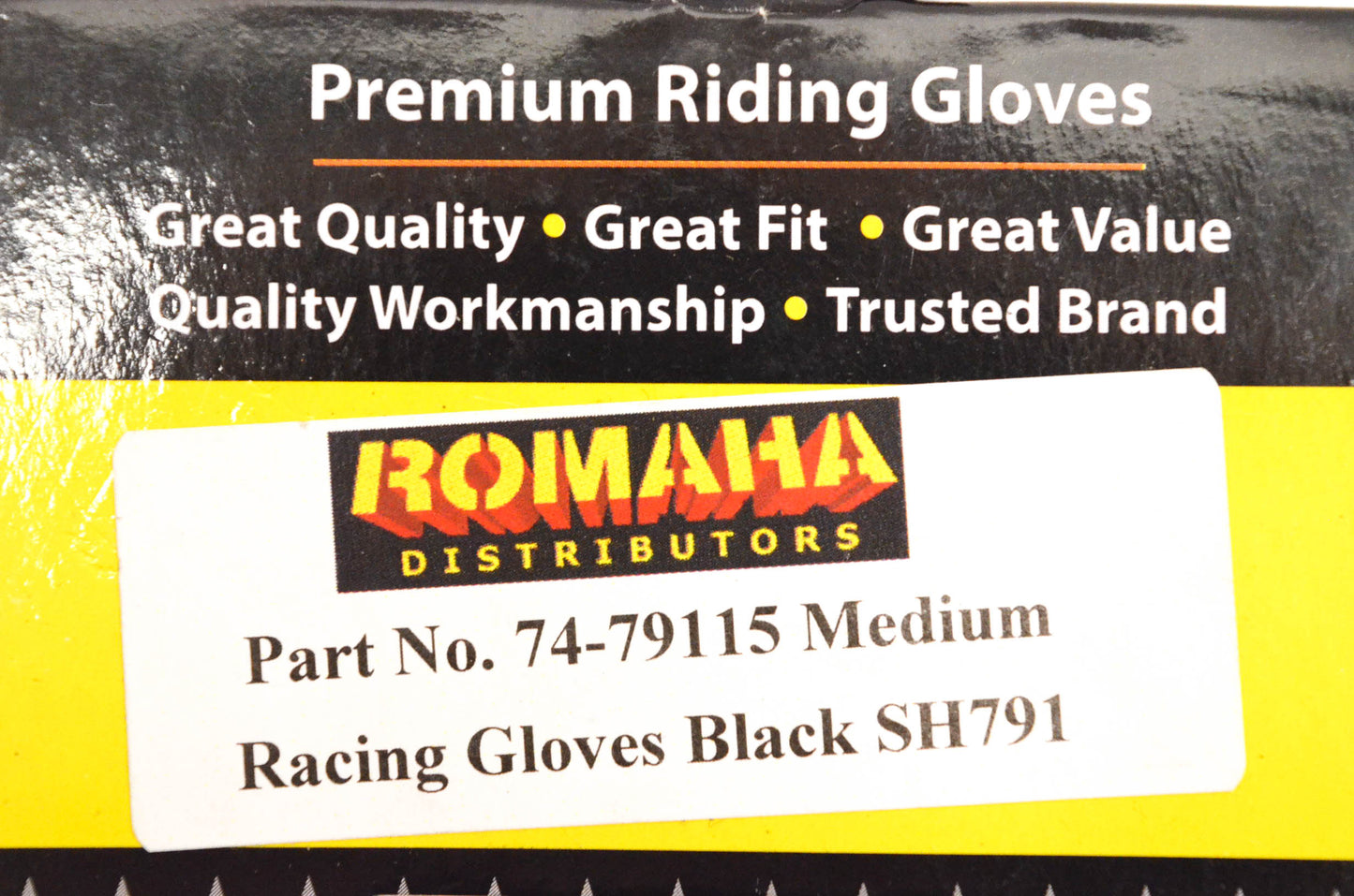Pro Star 74-79115 Medium Black Racing Gloves NOS