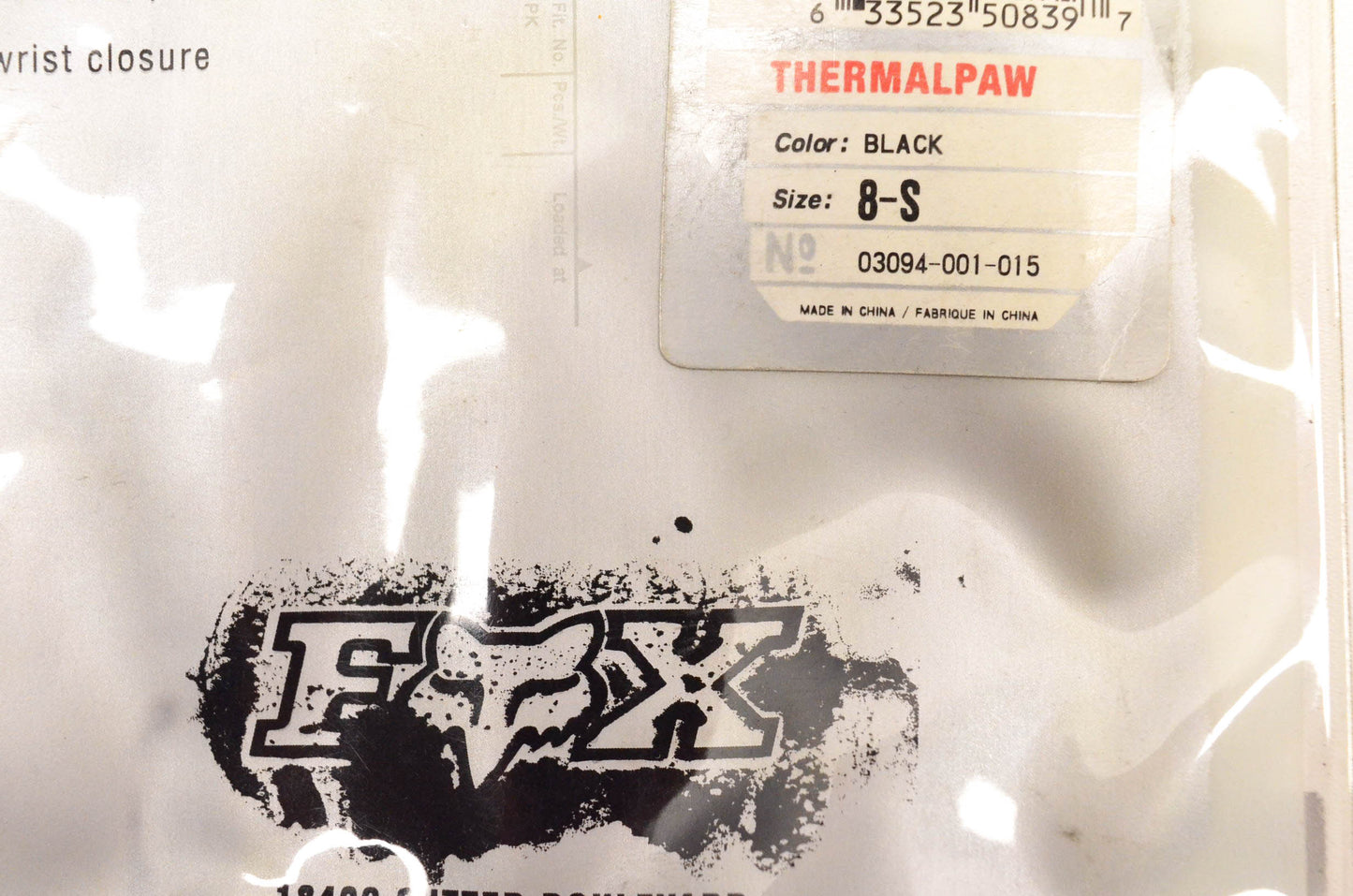 Fox 03094-001-015 Small Black Thermal Paw Gloves NOS