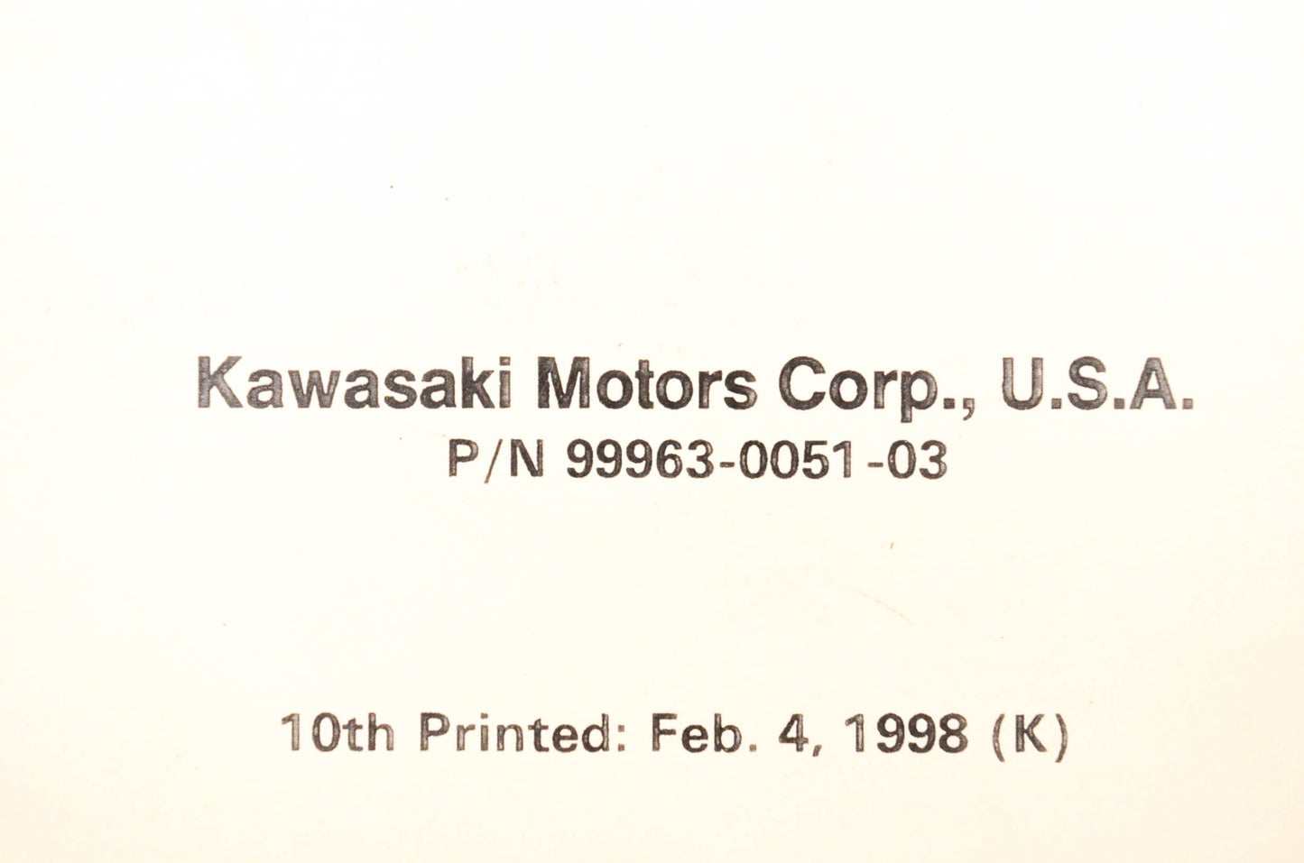 OEM Kawasaki 99963-0051-03 JS550 Jet Ski Watercraft Service Manual