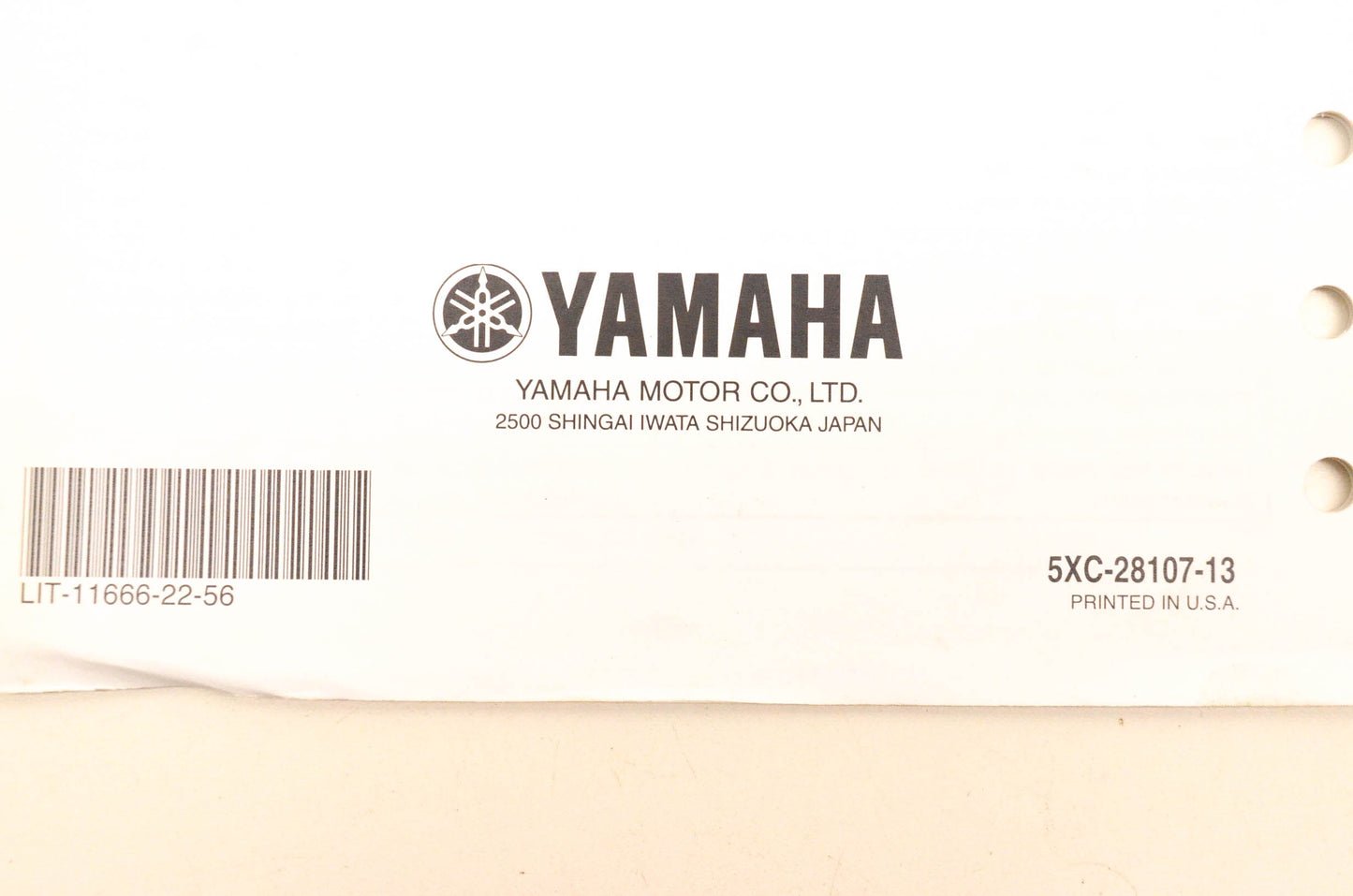 OEM Yamaha LIT-11666-22-56 2009 YZ250FY Assembly Manual