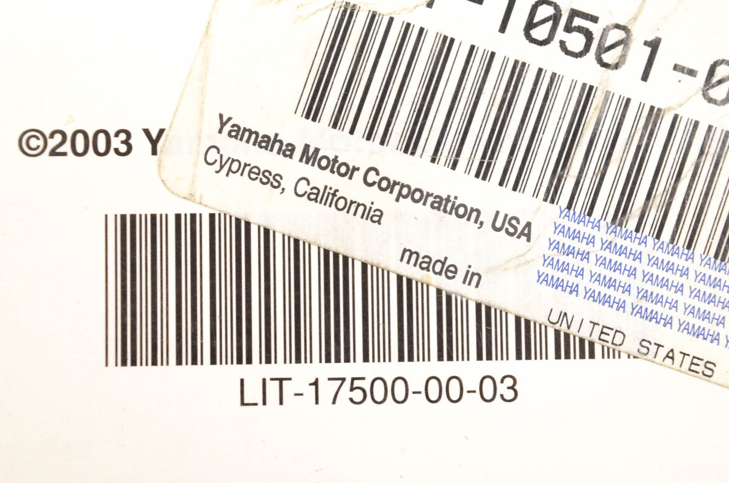 OEM Yamaha LIT-17500-00-03 2003 Motorcycle/ATV Technical Update