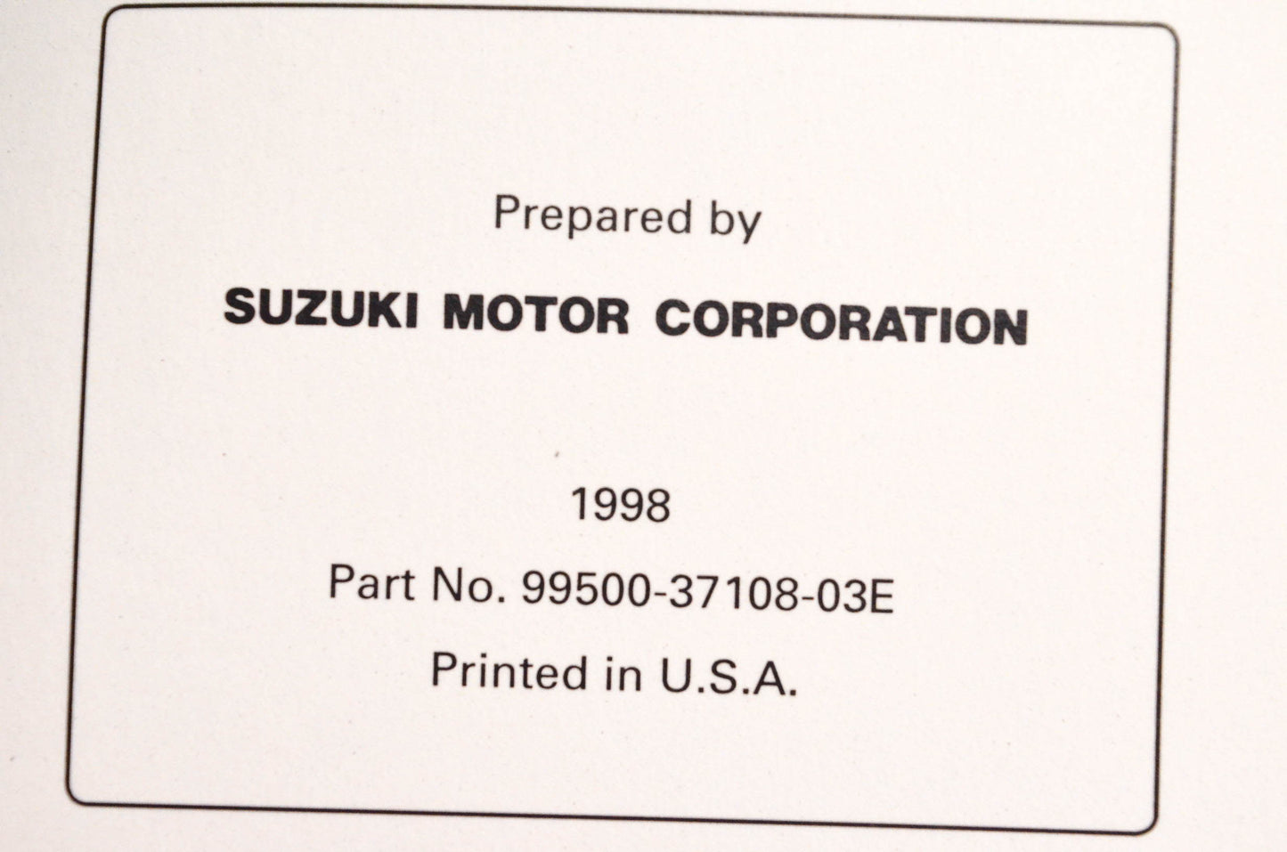 OEM Suzuki 99500-37108-03E GSX750F Service Manual