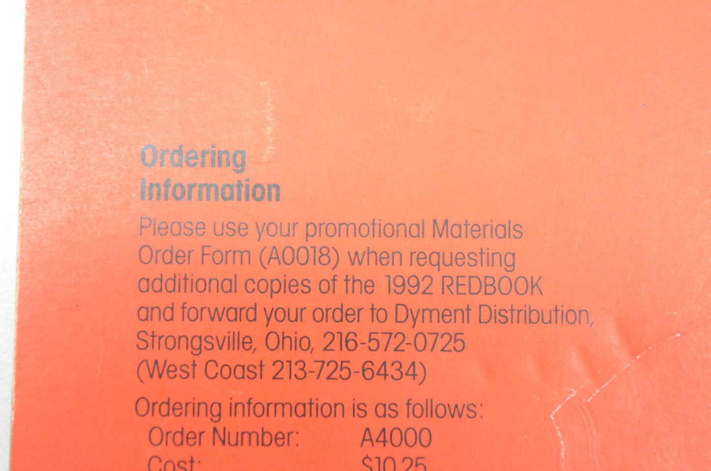 OEM Honda A4000 Redbook 1992