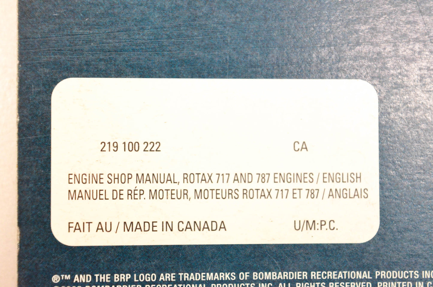 Sea Doo 219100222 2005 Rotax 717/787 RFI Engines Shop Manual
