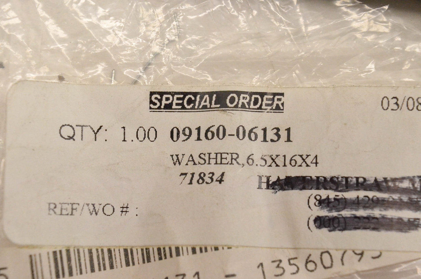New OEM Suzuki 09160-06131 Washer 6.5x16x4 NOS