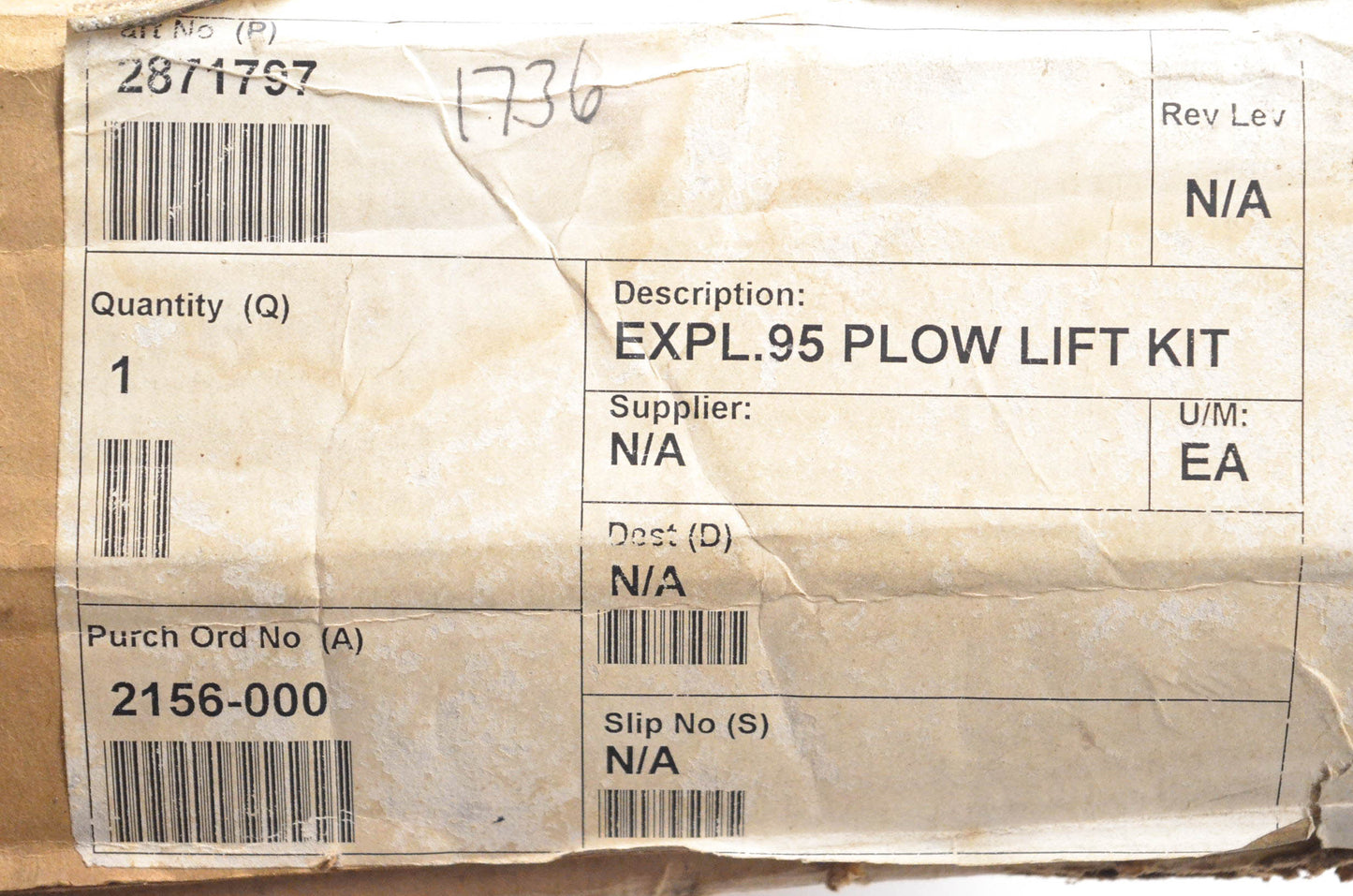 New OEM Polaris 2871797 Explorer 95 Plow Lift Kit NOS