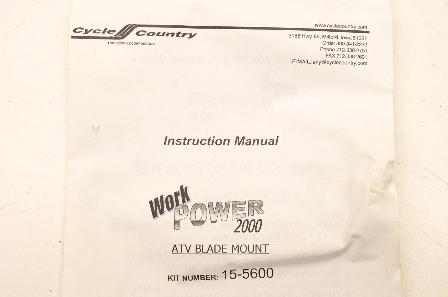 Cycle Country 15-5600 ATV Blade Mount Kit NOS