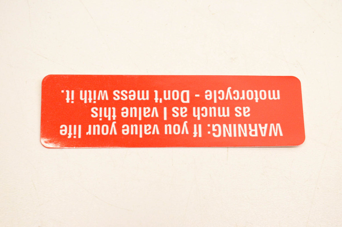 Aftermarket Motorcycle Novelty Decal 3.5"x1". NOS