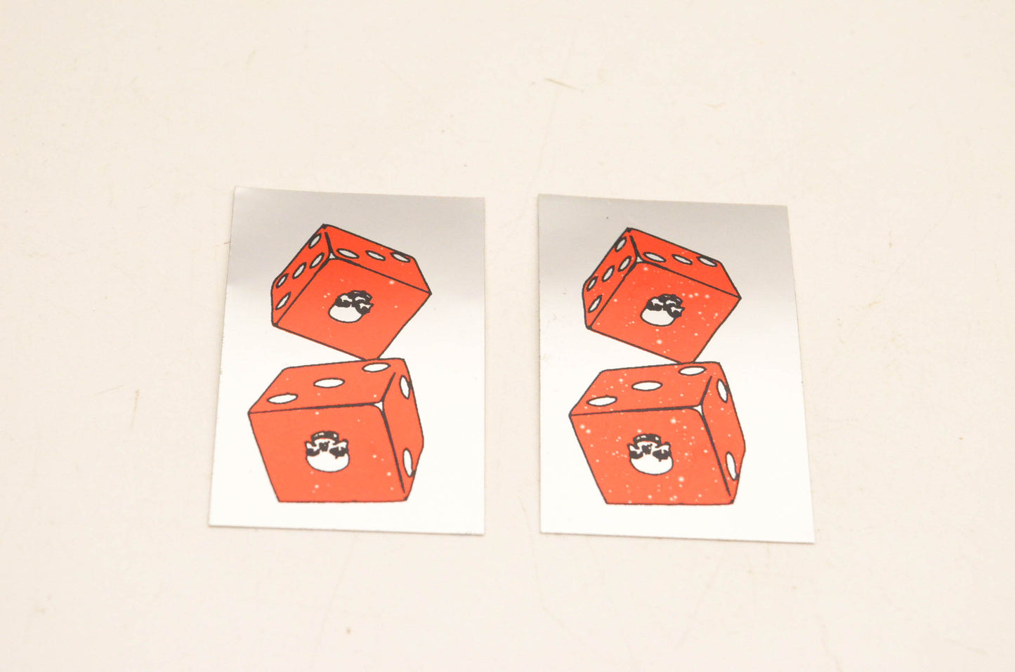 Aftermarket Skull and Dice Decals 2"x1.5". Qty 2 NOS
