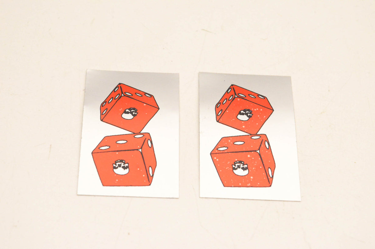 Aftermarket Skull and Dice Decals 2"x1.5". Qty 2 NOS