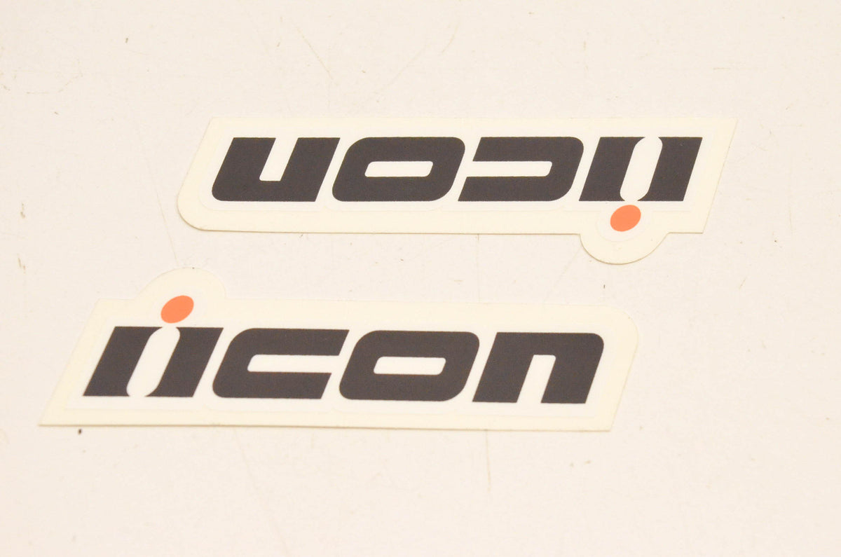 Icon Motorsports Mini Icon Logo Decal 3"x1". Qty 2 NOS