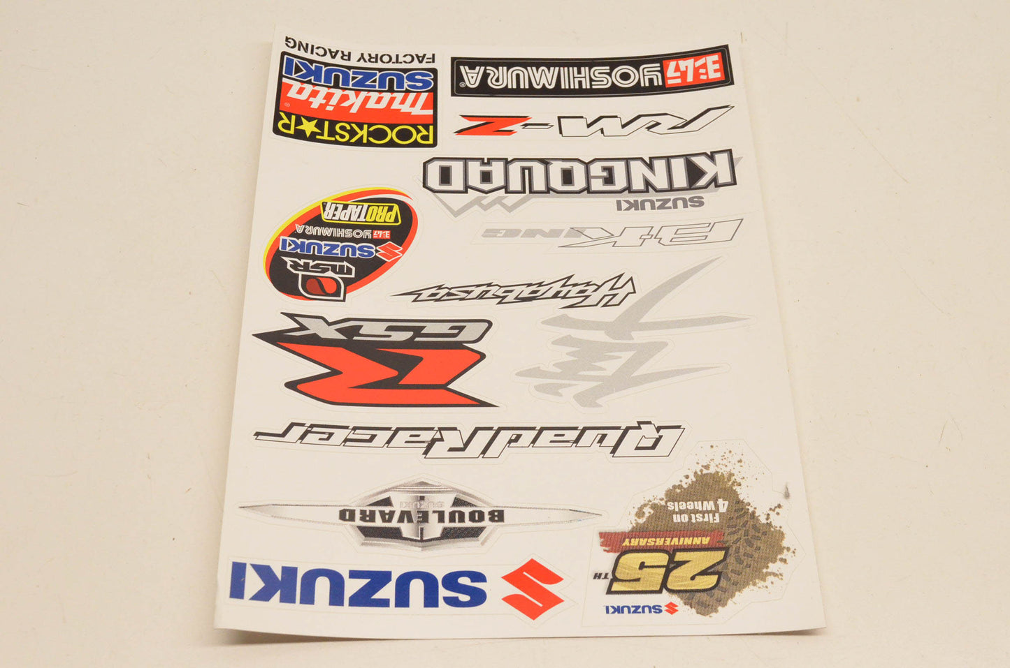 New OEM Suzuki 25th Anniversary Decal Sheet NOS
